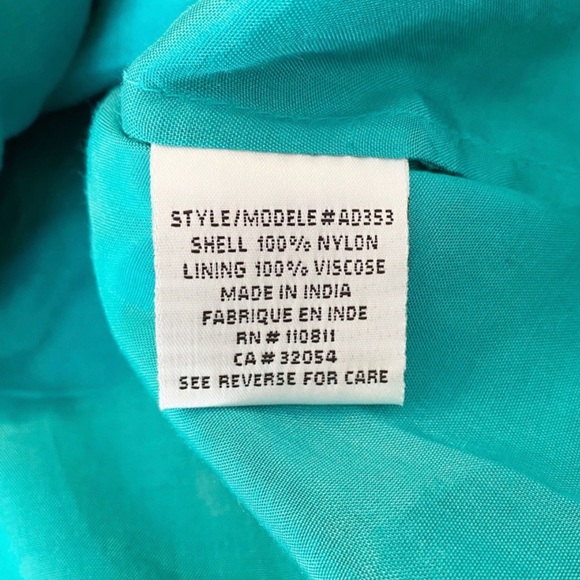 Yoana Baraschi Embroidered Ribbon Teal Dress - Size 4 - Picture 10 of 10